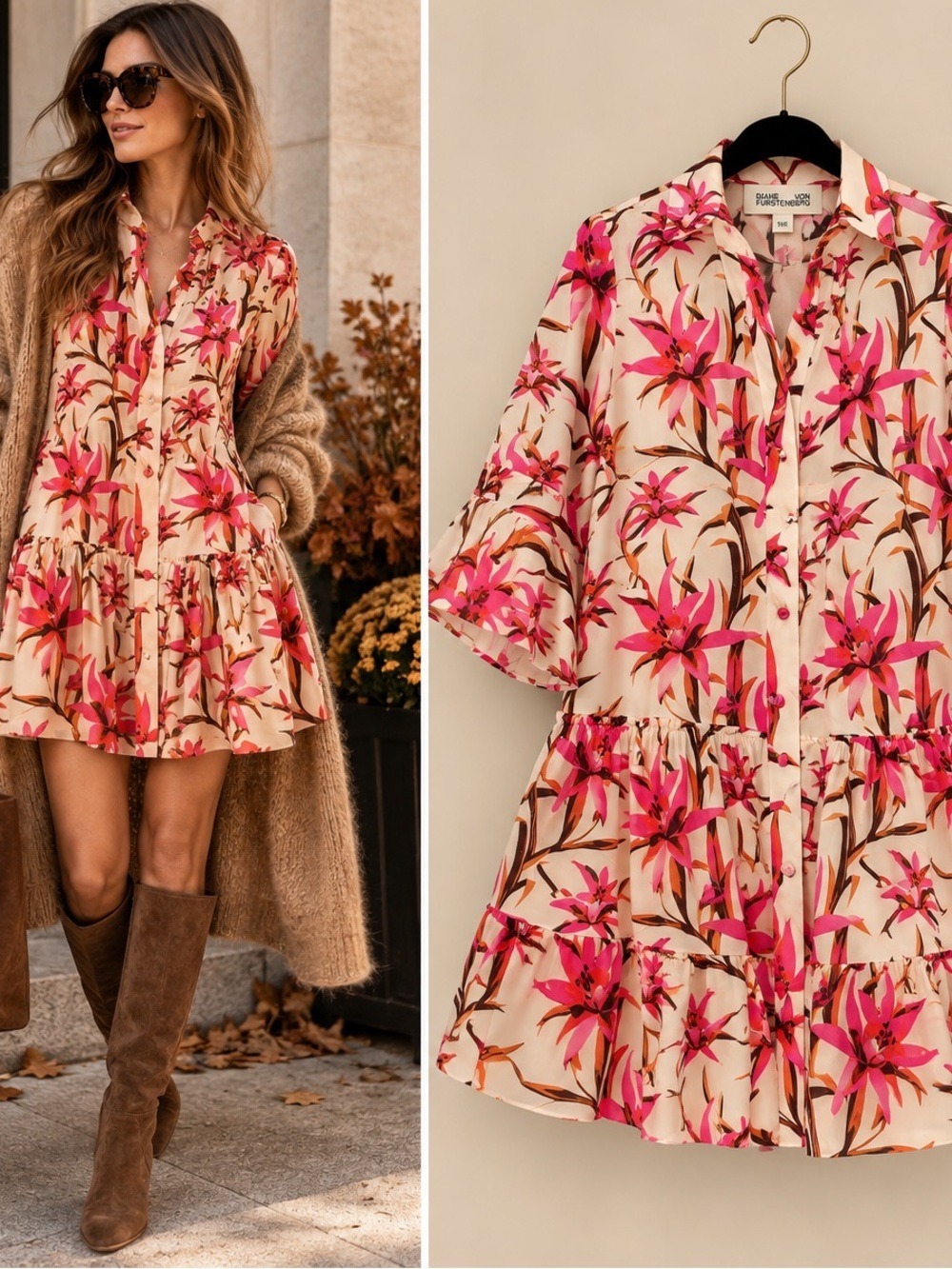 DVF Diane von Furstenberg Floral Silk Blend Mini Dress XXS Ready to Ship